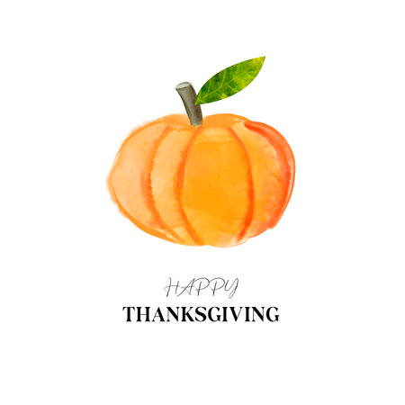 Happy Thanksgiving card design cute pumpkin illustrationのイラスト素材