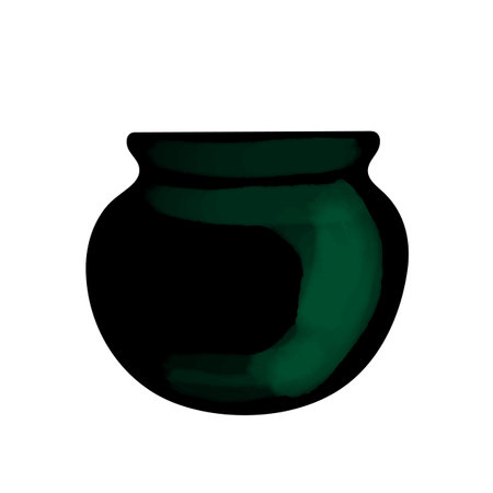 Black pot illustration isolated on white backgroundのイラスト素材