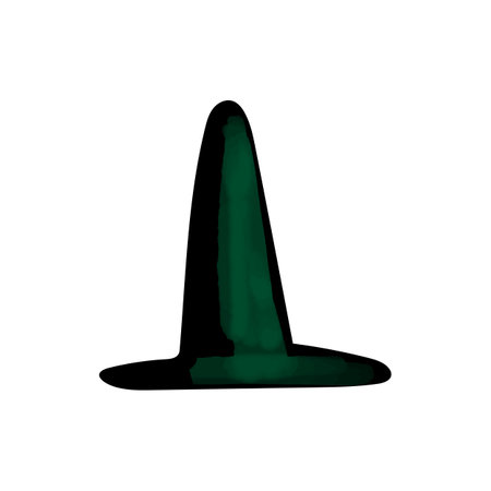 Illustration of a black witch hat on a white backgroundのイラスト素材