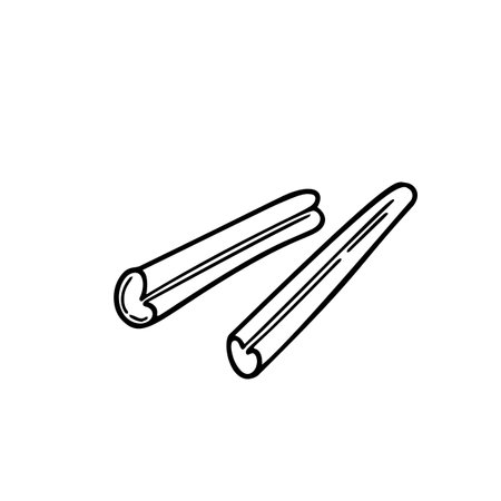 Cinnamon sticks illustration in doodle style Isolatedのイラスト素材