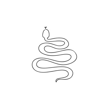 Snake illustration in line art style isolated on whiteのイラスト素材