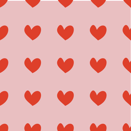 Seamless pattern with red hearts on pink backgroundのイラスト素材
