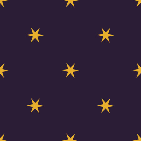 Seamless pattern with yellow stars on dark blue backgroundのイラスト素材