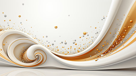 Christmas decorative 3d background white gold color.の素材