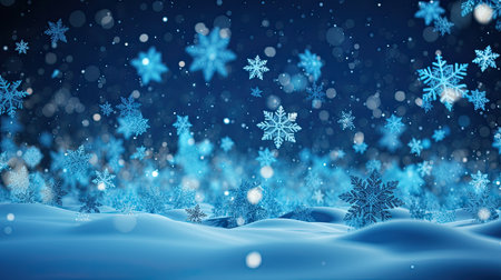 Background with snowflakes on blue.の素材