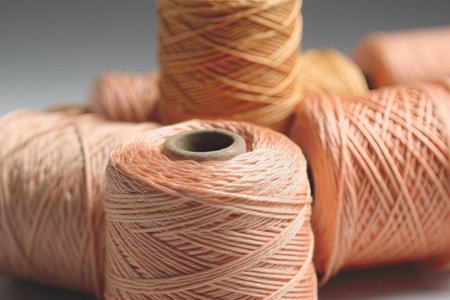 Skein of thread in color of the year 2024 Peach Fuzz.の素材