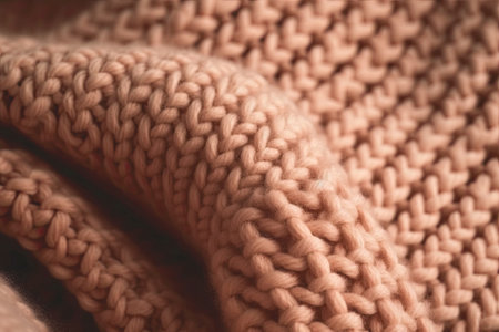 Knitted texture in color of the year 2024 Peach Fuzz.の素材