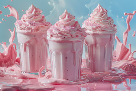 Pink Milkshake in a dynamic Splash.の素材