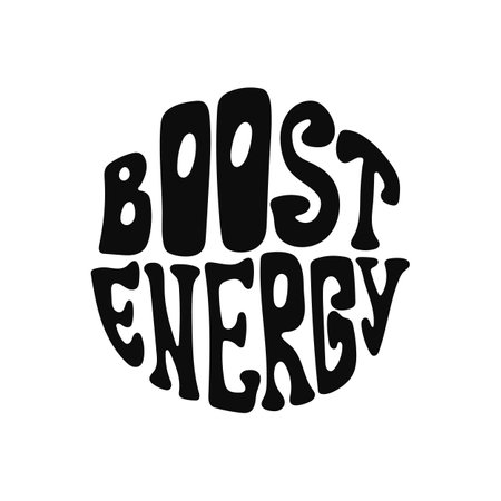 Boost energy retro groovy font design with psychedelic inspired styleのイラスト素材