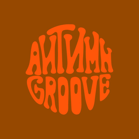 Retro typography design featuring autumn groove in bold orange lettersのイラスト素材