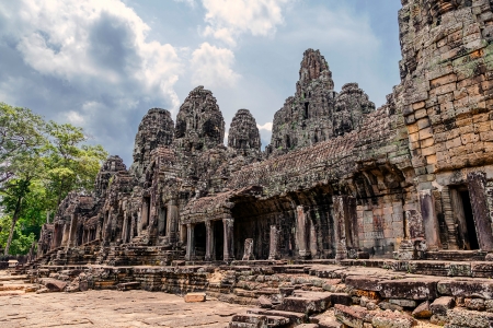 Prasat Bayon. The ruins of Angkor Thom Temple in Cambodiaのeditorial素材