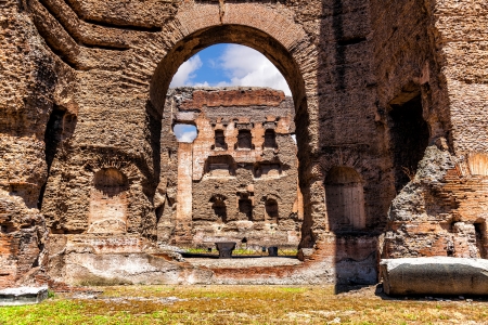 The ruins of the Baths of Caracalla   Thermae Antoninianae の写真素材