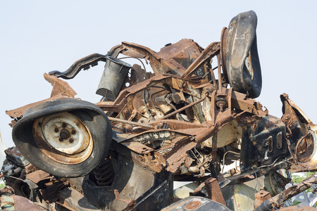 old dilapidated carの写真素材
