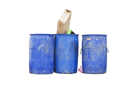 garbage can, isolated on the whiteの写真素材
