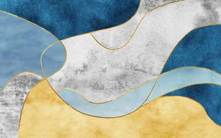 Creative minimalist abstract geometric art background. Wall decorations, postcards, wallpapers, posters, cards, murals, carpets, hanging pictures, prints, etc.の写真素材