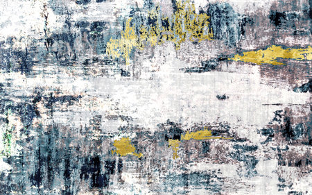 Gold abstract hand painted background, closeup of acrylic painting on canvas. modern Art.の写真素材