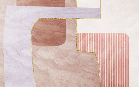 Creative minimalist abstract geometric art. Wall decorations, postcards, wallpapers, posters, cards, murals, rugs, hanging pictures, printsの写真素材