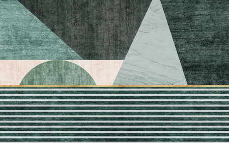 Creative minimalist abstract geometric art background. Wall decorations, postcards, wallpapers, posters, cards, murals, carpets, hanging pictures, prints, etc.の写真素材