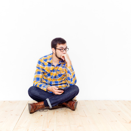 young man in studio lifestyleの写真素材