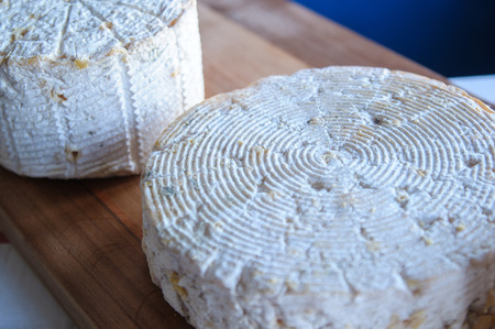cheese at the dairy, cheese is ripen on wood racksの写真素材