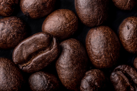 A few coffee beans background, macrophtography.の写真素材