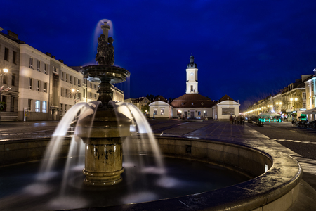 Night view of Bialystok, capital of podlachia in Polandの写真素材