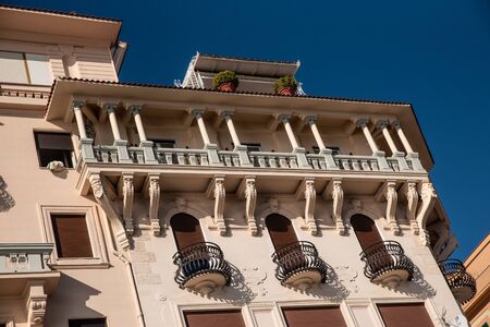 facade of building in Via Chiaia.の写真素材