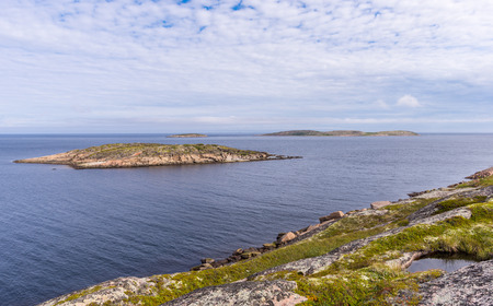 View of islands of the archipelago of Kuzova.  Russia, Karelia.の写真素材