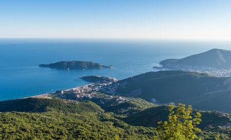 Becici and Budva view from the mountain. Montenegro.