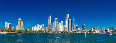 SURFERS PARADISE, AUS - SEPT 05 2016 Panoramic skyline of Surfers Paradise, Gold Coast. It one of Australia's iconic coastal tourist destinations.のeditorial素材