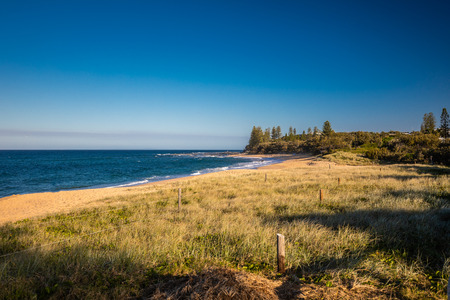 Sunset view of Shelly Beach at Caloundra, Sunshine Coast, Queensland, Australiaの写真素材