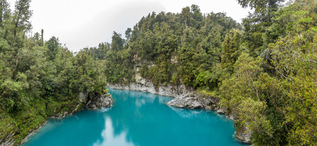 Blue water and rocks of the Hokitika Gorge Scenic Reserve, West coast, South Island New Zealandの写真素材