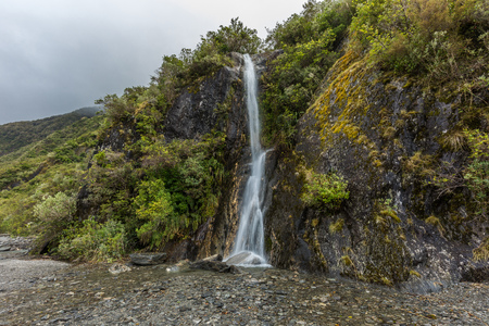 Hiking to the Franz Josef glacier in South Alps, South island of New Zealandの写真素材