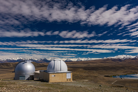 University of Canterbury Mount John Observatory at  Tekapo lake, South Island, New Zealandのeditorial素材