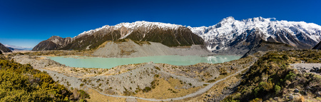 Mouintains in Hooker Valley Track in Aoraki National Park, New Zealand, South Islandの写真素材