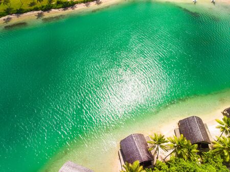 Tropical holidays, Efate, Port Vila, Vanuatu, drone viewの写真素材