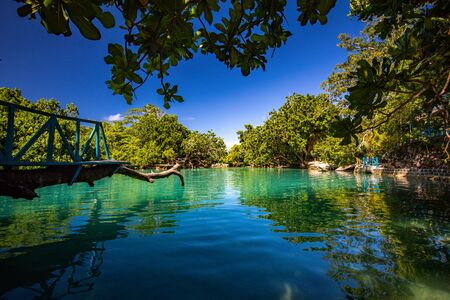 The Blue Lagoon, Port Vila, Efate, Vanuatu - famous tourist destinationの写真素材