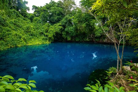 Matevulu Blue Hole, Espiritu Santa Island, Vanuatu, famous tourist destinationの写真素材