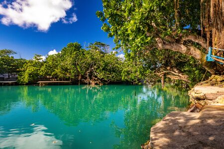 The Blue Lagoon, Port Vila, Efate, Vanuatu - famous tourist destinationの写真素材