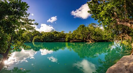 The Blue Lagoon, Port Vila, Efate, Vanuatu - famous tourist destinationの写真素材
