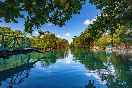 The Blue Lagoon, Port Vila, Efate, Vanuatu - famous tourist destinationの写真素材