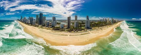 Surfers Paradise beach from an aerial drone perspective, Gold Coast, Queensland, Australiaの写真素材