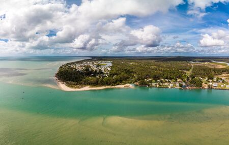 Aerial drone view of Beelbi Creek,  Hervery Bay, Queensland, Australiaの写真素材