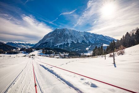 Tauplitz Alm close to Bad Mitterndorf in Styria, Austria, in winter.の写真素材