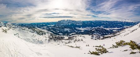 Tauplitz Alm close to Bad Mitterndorf in Styria, Austria, in winter.の写真素材