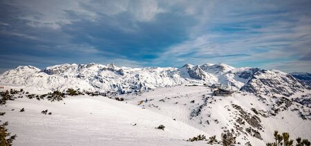 Tauplitz Alm close to Bad Mitterndorf in Styria, Austria, in winter.の写真素材