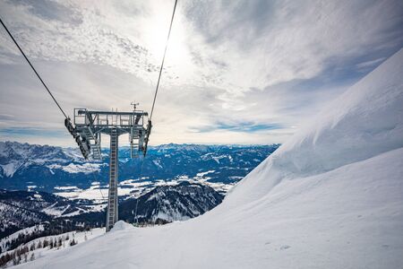 Tauplitz Alm close to Bad Mitterndorf in Styria, Austria, in winter.の写真素材