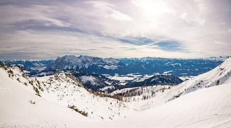 Tauplitz Alm close to Bad Mitterndorf in Styria, Austria, in winter.の写真素材