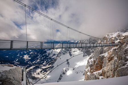 The snowy winter panorama of Dachstein Alps, Austria.の写真素材