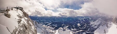 The snowy winter panorama of Dachstein Alps, Austria.の写真素材